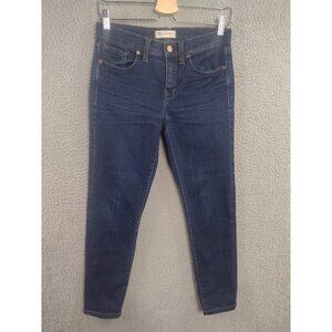Madewell Skinny Skinny Cropped Dark Wash Mid Rise Jeans Womens 27 Blue Denim